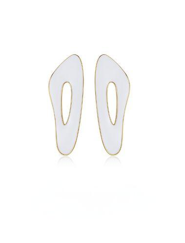 White Oil-drop Glaze Earrings E0561