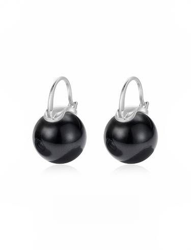 Black Shell Pearl Dangle Earrings E0540