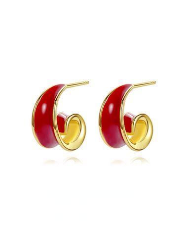 Red Oil-drop Glaze Earrings E0369