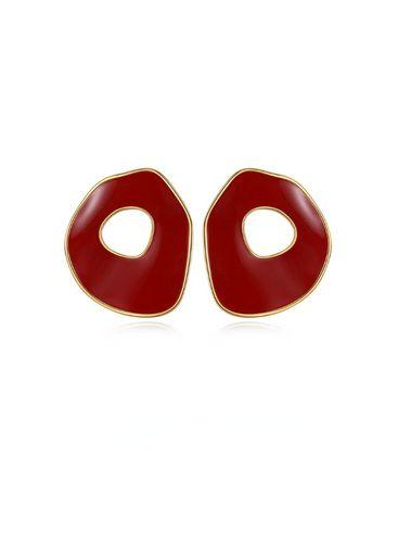Red Oil-drop Glaze Earrings E0563
