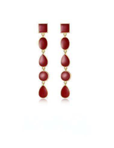 Red Oil-drop Glaze Earrings E0580