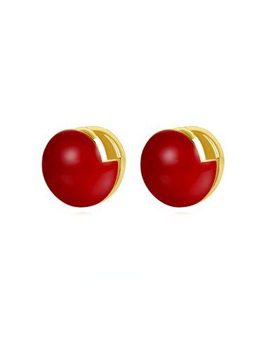 Red Oil-drop Glaze Earrings E0594
