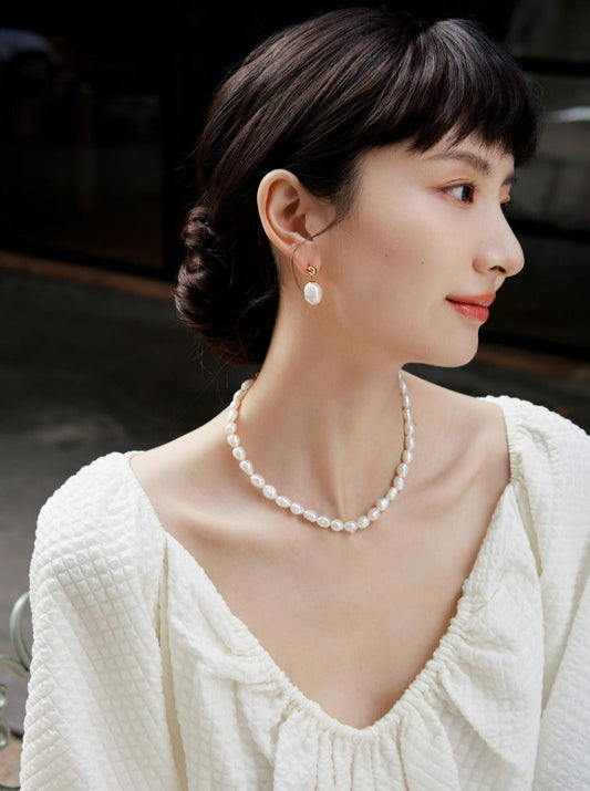 Baroque pearl necklace D0199